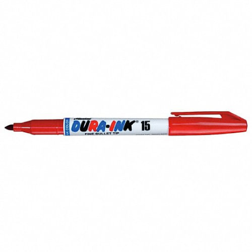 Marcador de tinta, Dura ink 15, rojo, Paquete 12- 48 pzs, Punta bala fina, 96022