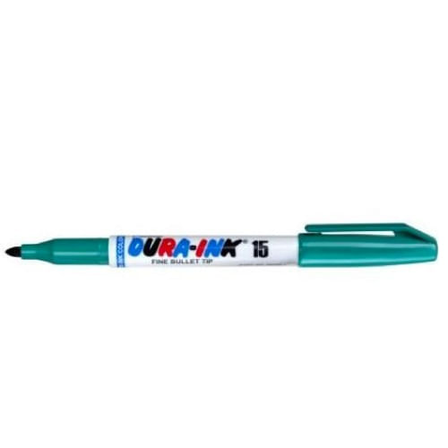 Marcador de tinta, Dura ink 15, Verde, Paquete 12- 48 pzs, Punta bala fina, 96026