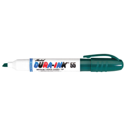 Marcador de tinta, Dura ink 55, verde, Paquete 12- 48 pzs, Punta de cincel, 96531