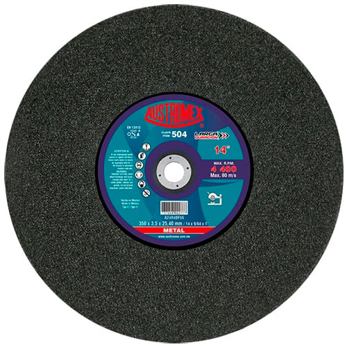 Disco metalografico,Espesor 9/64",Diámetro 14", Barreno 1"