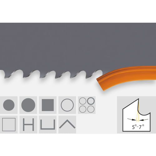 Hoja de Sierra Cinta Ancho 41mm/1-1/2", Espesor 1.3mm/0.050", Largo , Dientes por pulgada 44654, Longitud , para Corte acero