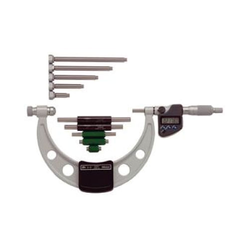 MICROMETRO TOPES INTERCAMBIABLES, A, 0-6 pulg/0-150 mm, 0.001 mm/0.0005 pulg, IP 65