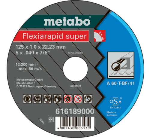 616191000 Flexiarapid super 115x1.6x22.23 steel