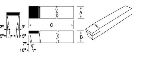 Buril con Pastilla de Carburo de Tungsteno C-6, Estilo C06, Â°K42 Aceros, Pastilla 1090