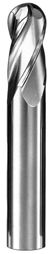 Cortador Vertical End Mills de Carburo de Tungseno Fraccional, Filos 2, EsfÃ©rico, d1  1/8", d2 1/8"