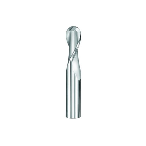 Cortador Vertical End Mills de Carburo de Tungseno Fraccional, Filos 2, EsfÃ©rico, d1  1/16", d2 1/8"