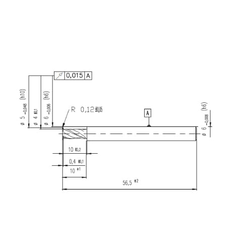 CORTADOR PARA RANURA T DIAMETRO 5 MM LARGO TOTAL 56.5MM 5 MM 3 56.5mm Cortador ranurado