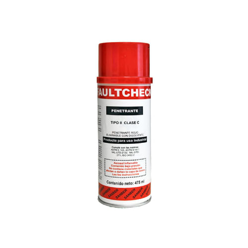 lIQUIDO PENETRANTE ROJO PARA PRUEBAS NO DESTRUCTIVAS, FAULTCHECK P, LIQUIDO PENETRANTE, AEROSOL, 16 OZ, FAULTCHECK P