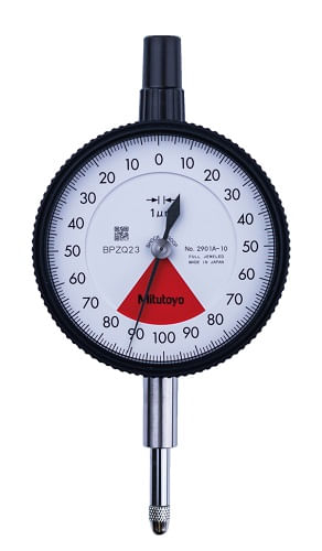 Indicador de carátula con espalda plana tipo ISO una revolución con cojinete enjoyado a prueba de golpes 0.16 mm, 0.001 mm