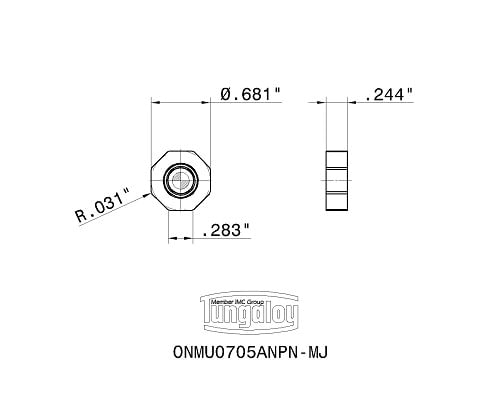 Inserto para Fresado de Carburo ONMU0705ANPN-MJ, Grado AH725