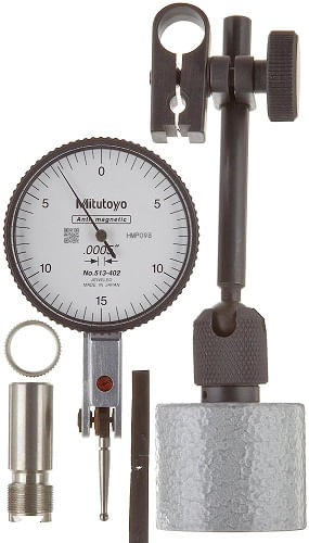 Indicador de prueba de cuadrante y minisoporte magnético 0 - 0.03", 0.0005"