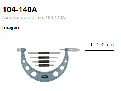 MICROMETRO DE EXTERIORES 100-200MM GPO. 1, MITUTOYO, 104-140A